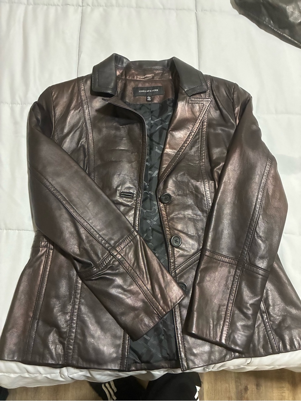 Jones New York Brown Leather Jacket